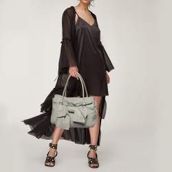 Pre Owned Valentino Grey Leather Bow Satchel