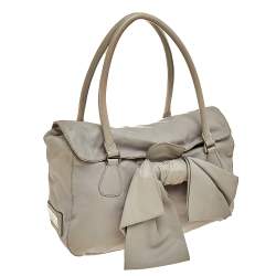 Pre Owned Valentino Grey Leather Bow Satchel