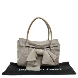 Pre Owned Valentino Grey Leather Bow Satchel