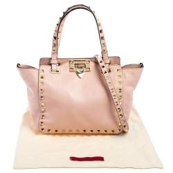 Pre Owned حقيبة يد فالنتينو ترابيز روكستد مينى جلد وردى 