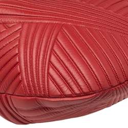 Pre Owned Valentino Red Quilted Leather Large Hobo