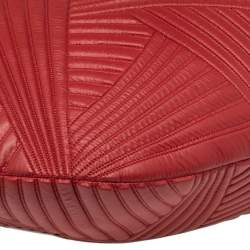 Pre Owned Valentino Red Quilted Leather Large Hobo