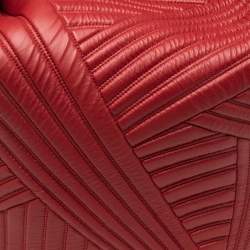 Pre Owned Valentino Red Quilted Leather Large Hobo