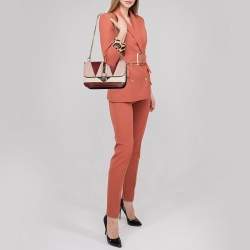 Pre Owned Valentino Multicolor Leather Medium Rockstud Glam Lock Flap Bag