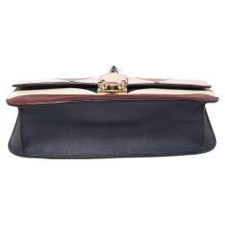 Pre Owned Valentino Multicolor Leather Medium Rockstud Glam Lock Flap Bag