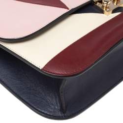 Pre Owned Valentino Multicolor Leather Medium Rockstud Glam Lock Flap Bag