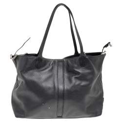 مملوكة مسبقًا حقيبة يد توتس فالنتينو شوبر فا فا فوم جلد أسود روكستد كبيرة 