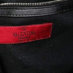 مملوكة مسبقًا حقيبة يد توتس فالنتينو شوبر فا فا فوم جلد أسود روكستد كبيرة 