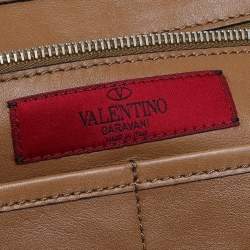 Pre Owned Valentino Tan Leather Rockstud Tote