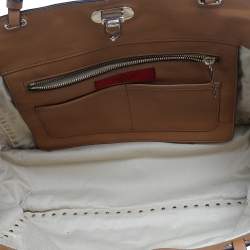 Pre Owned Valentino Tan Leather Rockstud Tote