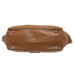 Pre Owned Valentino Tan Leather Rockstud Tote