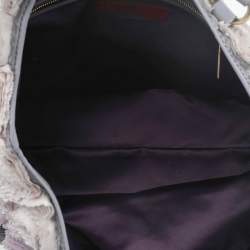 Pre Owned Valentino Multicolor Floral Applique Satin And Patent Leather Shopper Tote