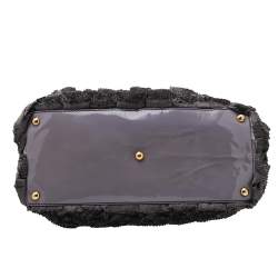 Pre Owned Valentino Multicolor Floral Applique Satin And Patent Leather Shopper Tote