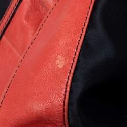 Pre Owned Valentino Orange Leather Petale Rose Shopper Tote