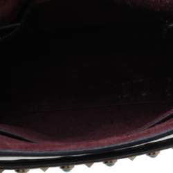 Pre Owned Valentino Burgundy Leather Medium My Rockstud Rolling Top Handle Bag
