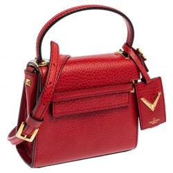 Pre Owned Valentino Red Leather Mini My Rockstud Top Handle Bag