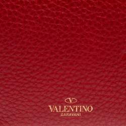 Pre Owned Valentino Red Leather Mini My Rockstud Top Handle Bag