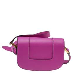 Pre Owned Valentino Fuchsia Leather VLogo Mini Suprevee Crossbody Bag