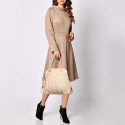 Valentino Beige Leather Petale Satchel