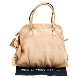 Valentino Beige Leather Petale Satchel