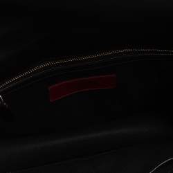 Pre Owned Valentino Black Leather Medium Rockstud Glam Lock Flap Bag