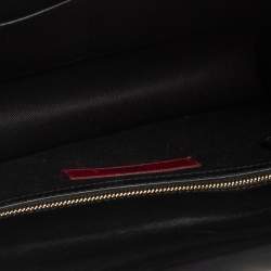 Pre Owned Valentino Black Leather Medium Rockstud Glam Lock Flap Bag