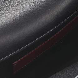 Pre Owned Valentino Black Leather Rockstud Flap Belt Bag