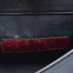 Pre Owned Valentino Black Leather Rockstud Flap Belt Bag
