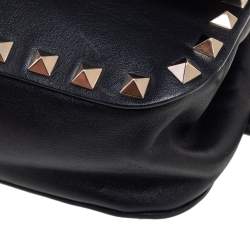 Pre Owned Valentino Black Leather Rockstud Belt Bag