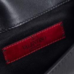 Pre Owned Valentino Black Leather Rockstud Belt Bag