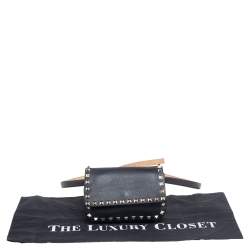 Pre Owned Valentino Black Leather Rockstud Belt Bag