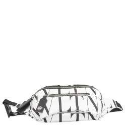 Valentino White/Black Nylon VLTN Belt Bag