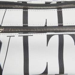 Valentino White/Black Nylon VLTN Belt Bag
