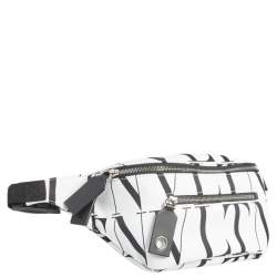 Valentino White/Black Nylon VLTN Belt Bag