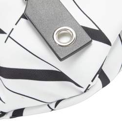 Valentino White/Black Nylon VLTN Belt Bag