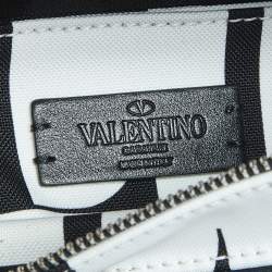 Valentino White/Black Nylon VLTN Belt Bag