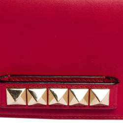 مملوكة مسبقًا حقيبة كلتش فالنتينو فا فا فوم روكستد جلد فوشيا بسلسلة 