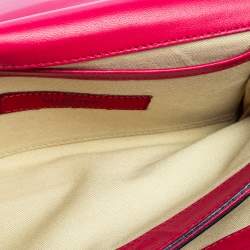 مملوكة مسبقًا حقيبة كلتش فالنتينو فا فا فوم روكستد جلد فوشيا بسلسلة 