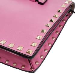 Pre Owned Valentino Pink Leather Rockstud Clutch