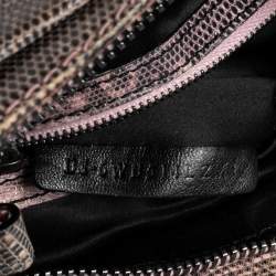 Pre Owned Valentino Pink/Black Lizard Bow Clutch