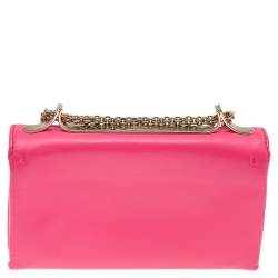 Pre Owned Valentino Hot Pink Leather Mini Rockstud Va Va Voom Chain Crossbody Bag