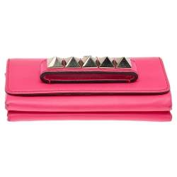 Pre Owned Valentino Hot Pink Leather Mini Rockstud Va Va Voom Chain Crossbody Bag