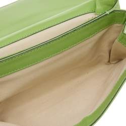 Pre Owned Valentino Green Leather Rockstud Va Va Voom Chain Clutch