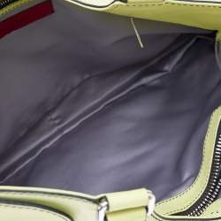 Pre Owned Valentino Neon Green Leather Crystal Catch Shoulder Bag