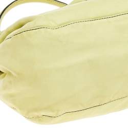 Pre Owned Valentino Neon Green Leather Crystal Catch Shoulder Bag