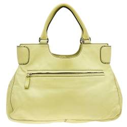 Pre Owned Valentino Neon Green Leather Crystal Catch Shoulder Bag