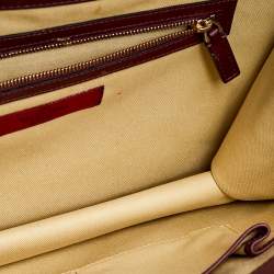 Valentino Burgundy Leather Glam Lock Flap Shoulder Bag