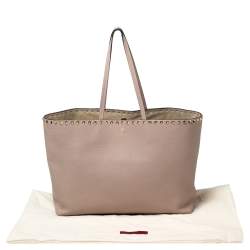 Valentino Pink Leather Rockstud Shopper Tote