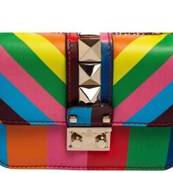 مملوكة مسبقًا Valentino Multicolour Leather Mini Glam Lock Shoulder Bag