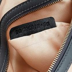 Pre Owned Valentino Grey Leather And Silk Organza Pearl Embellished Rosier Tote